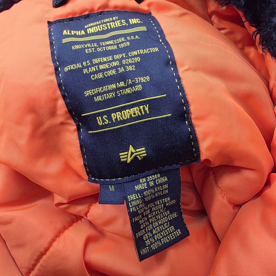 알파인더스트리 N-3B 파카 블랙 M 상품이미지6