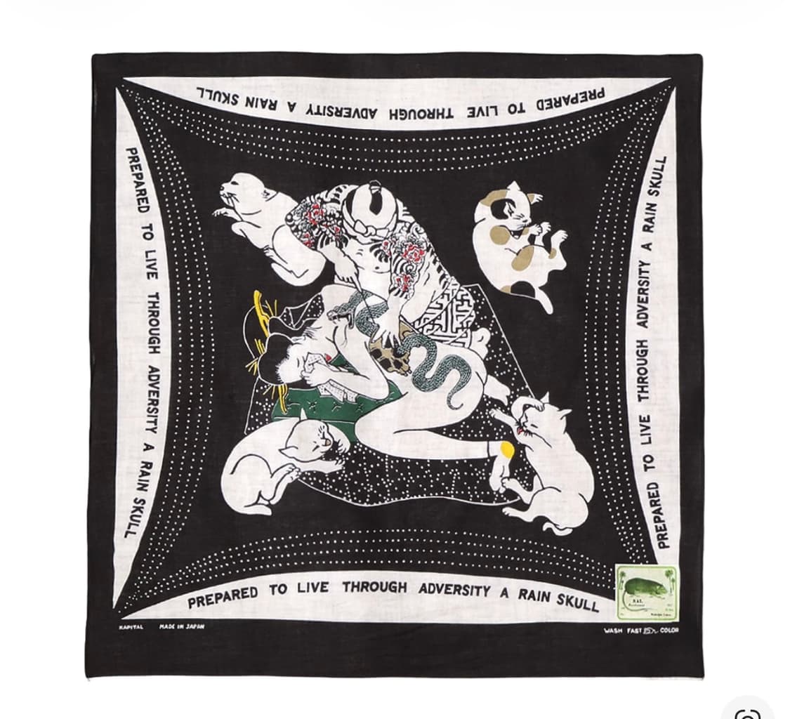 캐피탈 셀비지 반다나 (레인 스컬 노 우먼 노 크라이) 블랙 상품이미지1