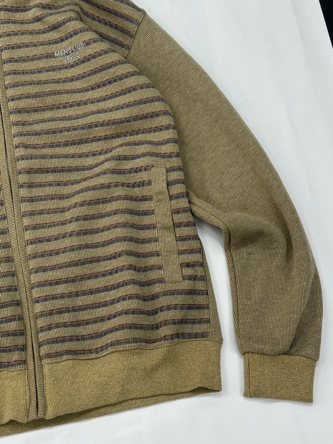 일본빈티지 시티보이 스트라이프 단가라 니트 남성 그런지 집업 상품이미지6