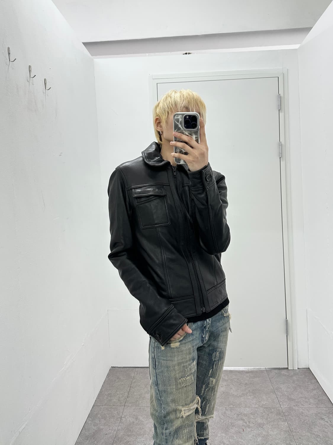 Stud Homme Lambskin Leather Jacket 상품이미지8