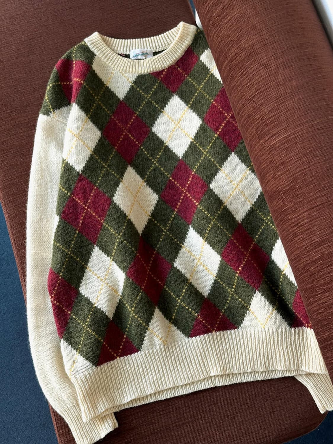 Dry wool argyle pattern knit P/O 상품이미지3