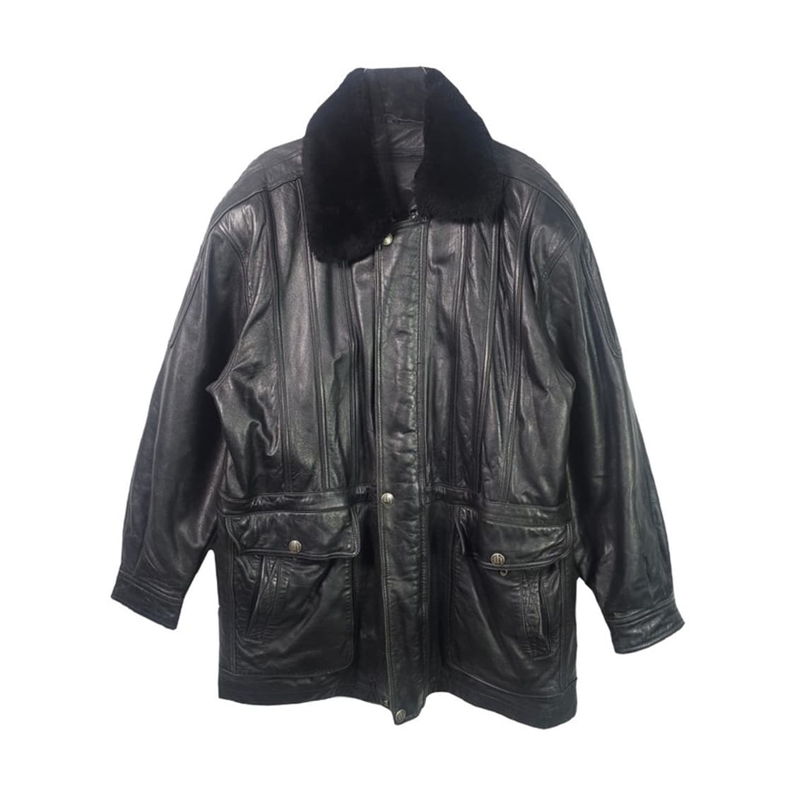 빈티지 양가죽 퍼카라 자켓 XXL 상품이미지1