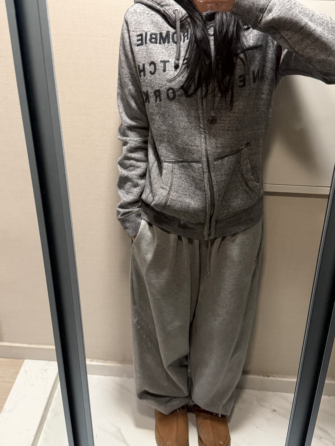 아베크롬비 진그레이 후드집업 공용S 상품이미지1