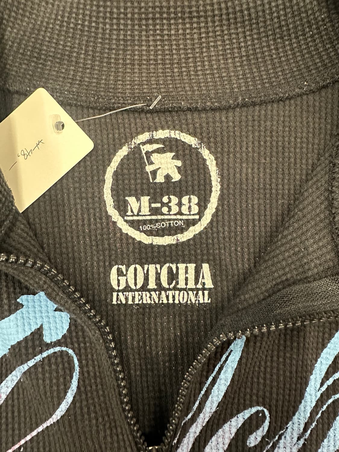 M)Gotcha 서프 로고 블랙 와플 하프집업 롱슬리브 상품이미지6