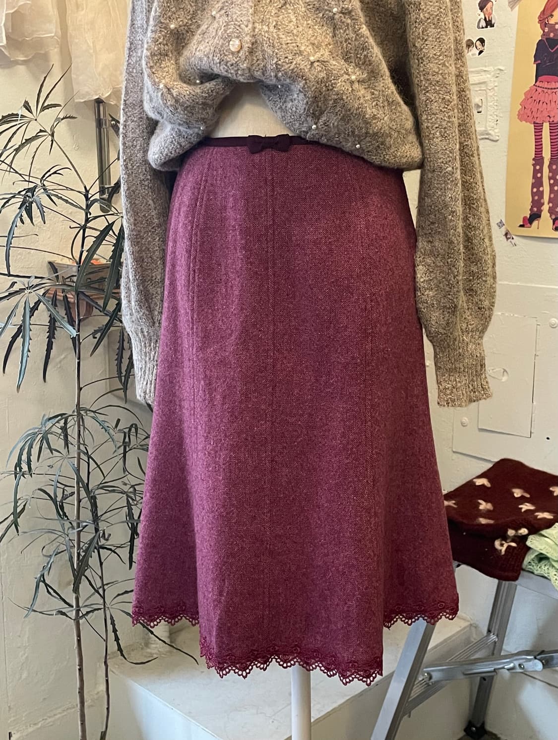 울 블렌드 미디스커트 [무배] 상품이미지1