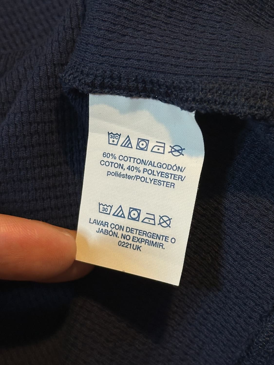 폴로 랄프로렌 신형 베어 와플 니트 롱슬리브 긴팔 네이비 상품이미지5