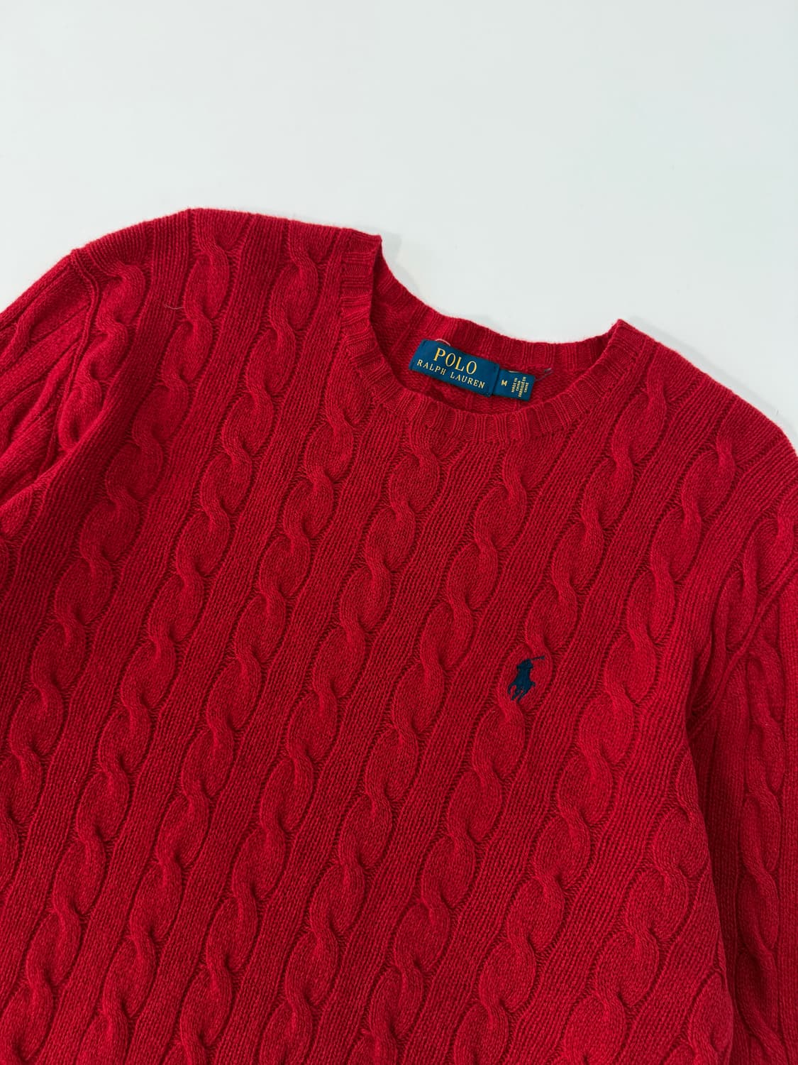폴로 랄프로렌 루즈핏 신형 캐시미어 울 레드 꽈배기 니트 상품이미지4