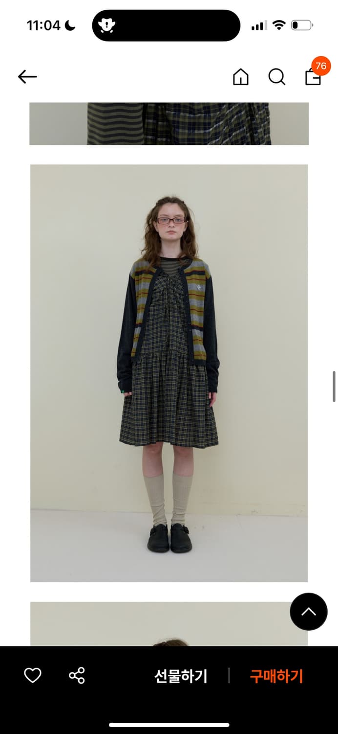 노컨텐츠 체크 슬리브리스 원피스 상품이미지2