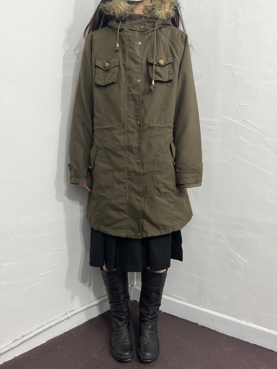 cpa fur detail hood jacket 상품이미지1