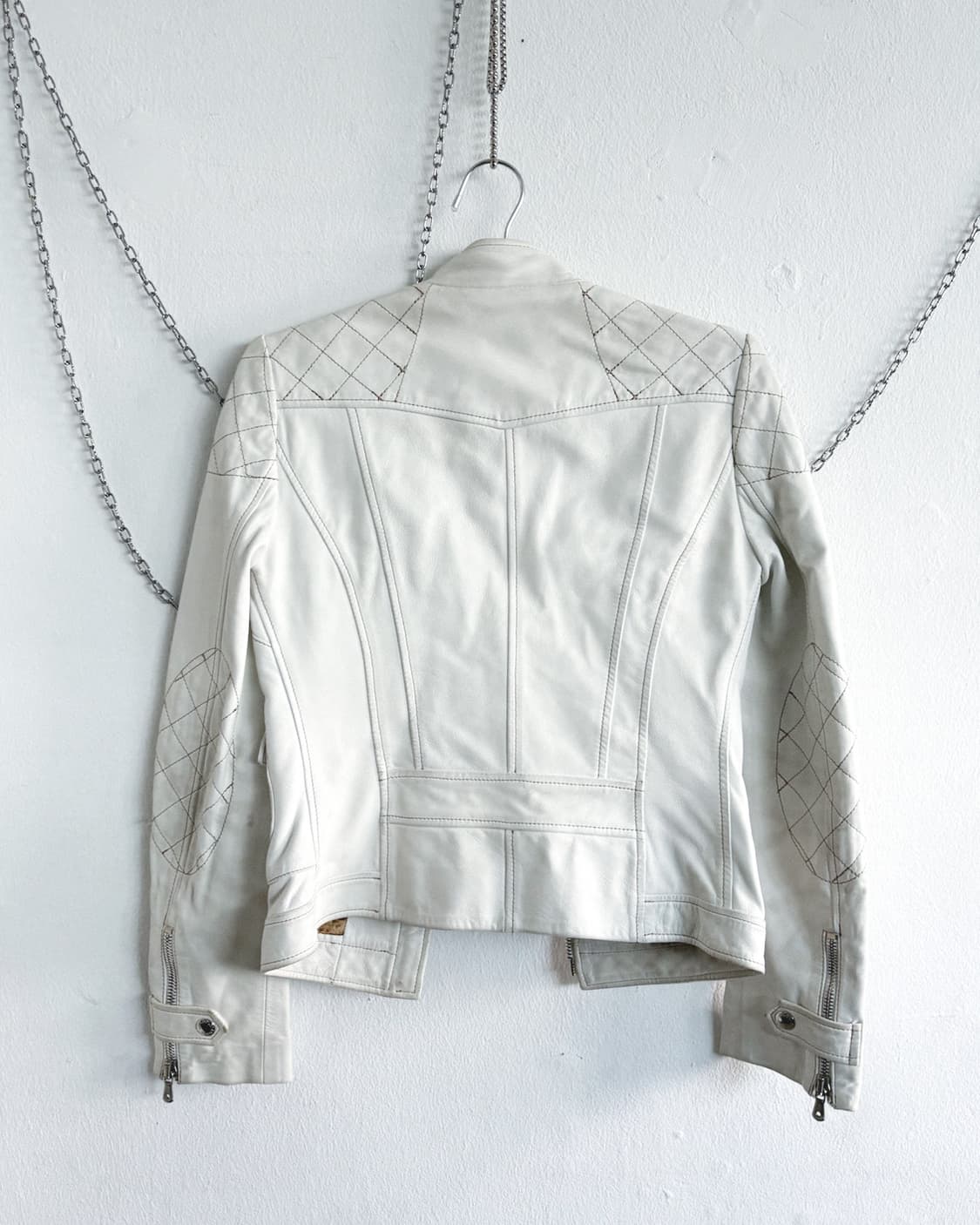 돌체앤가바나 화이트 레더 바이크자켓 상품이미지8