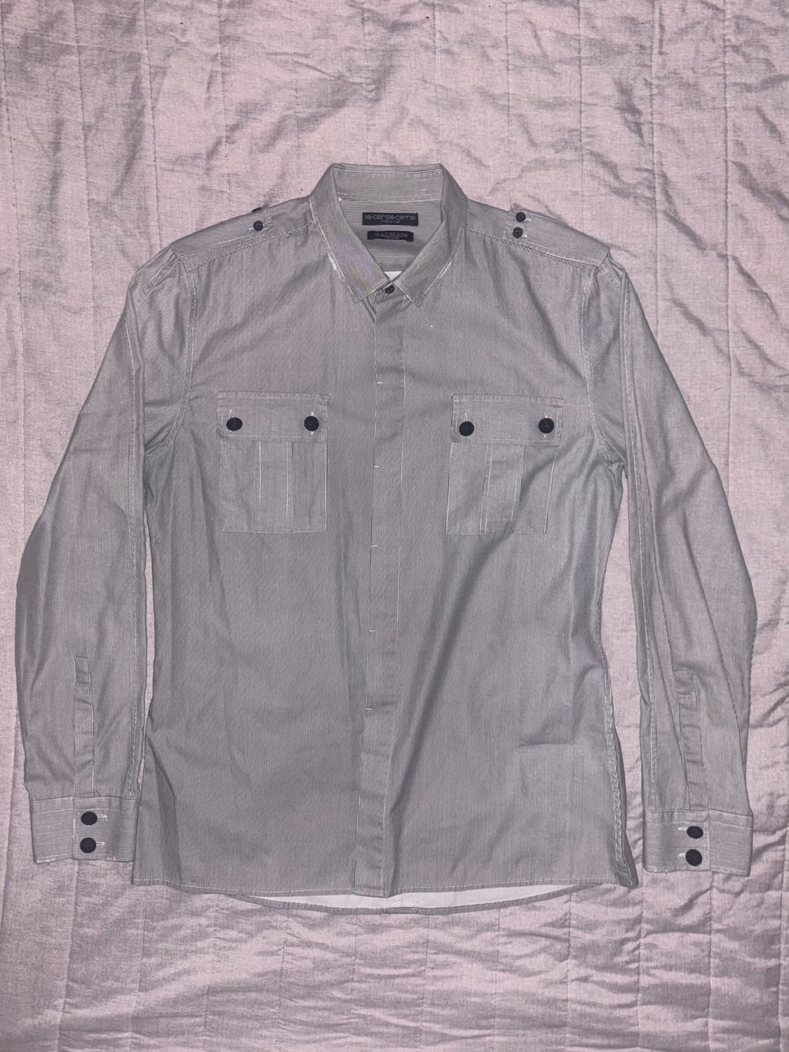 발망 스트라이프 밀리터리 견장 셔츠 48 상품이미지1