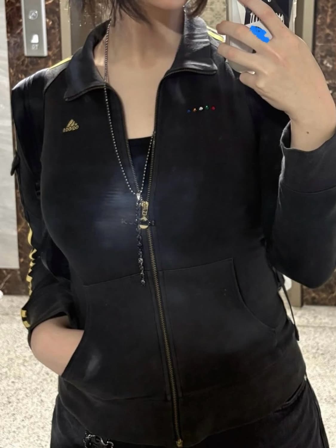 아디다스 초코바나나 면 져지 집업 (브라운/옐로) 상품이미지4