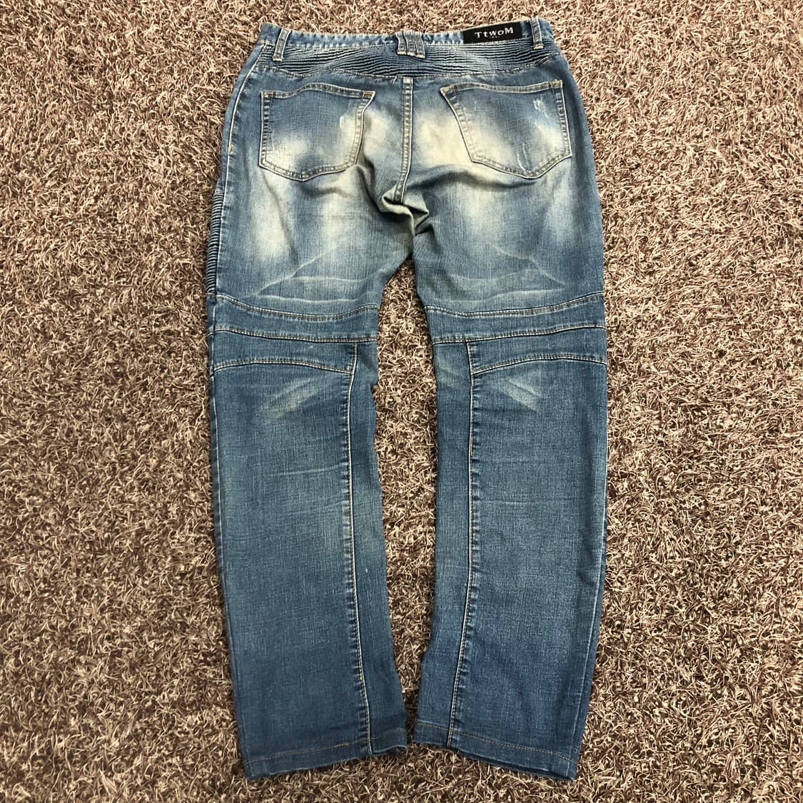 빈티지 워싱 바이커 데님 팬츠 상품이미지3