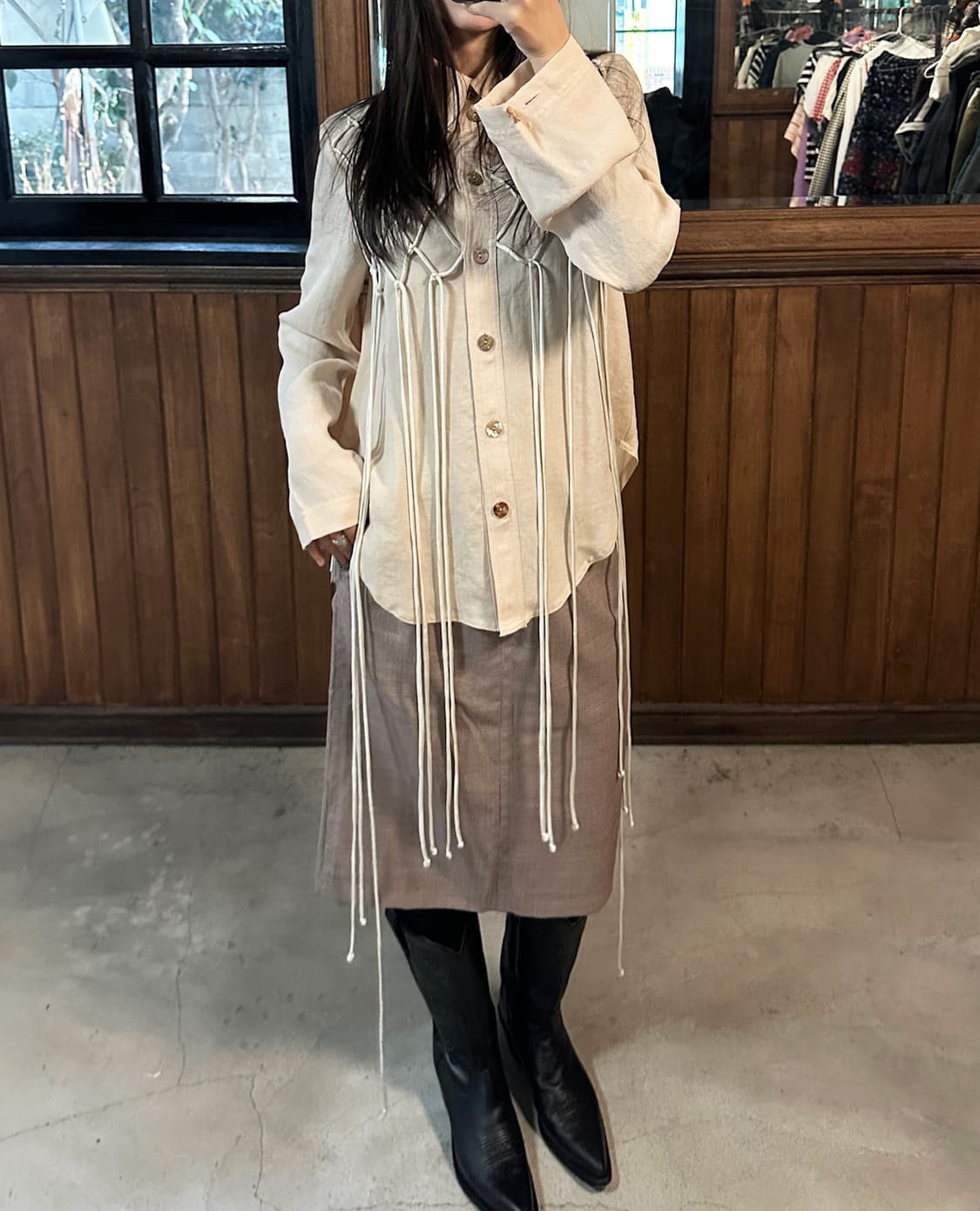 JIL SANDER check back pleats skirt 상품이미지3