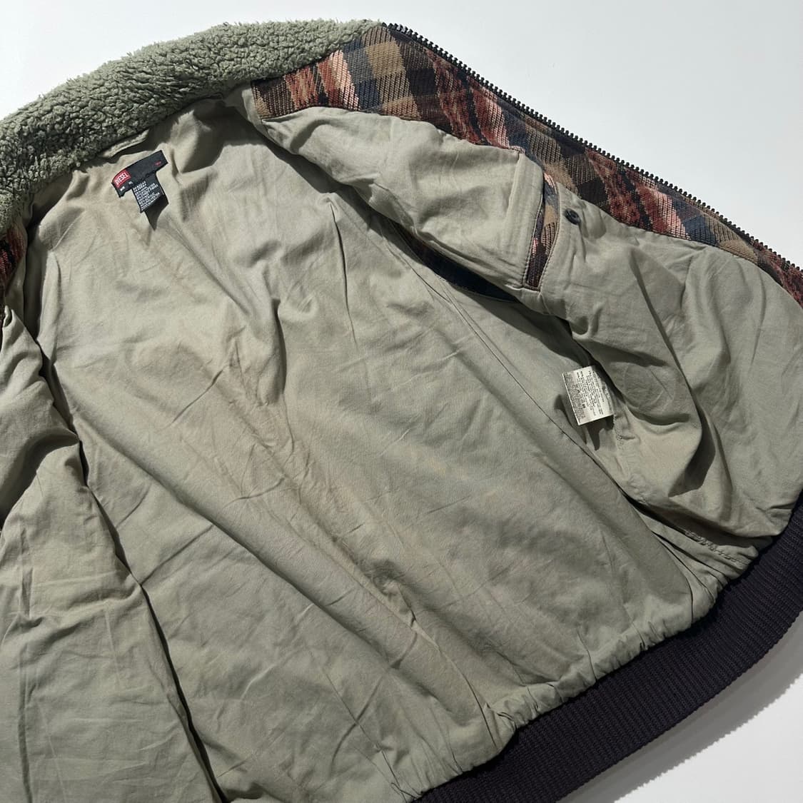 디젤 웨스턴 체크 후리스 베스트 조끼 상품이미지8