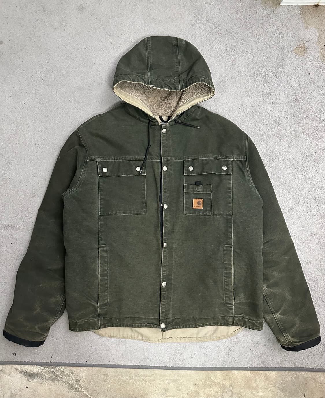 칼하트J284 MOS후드 USA워크 자켓 카키 L(100-105) 상품이미지1