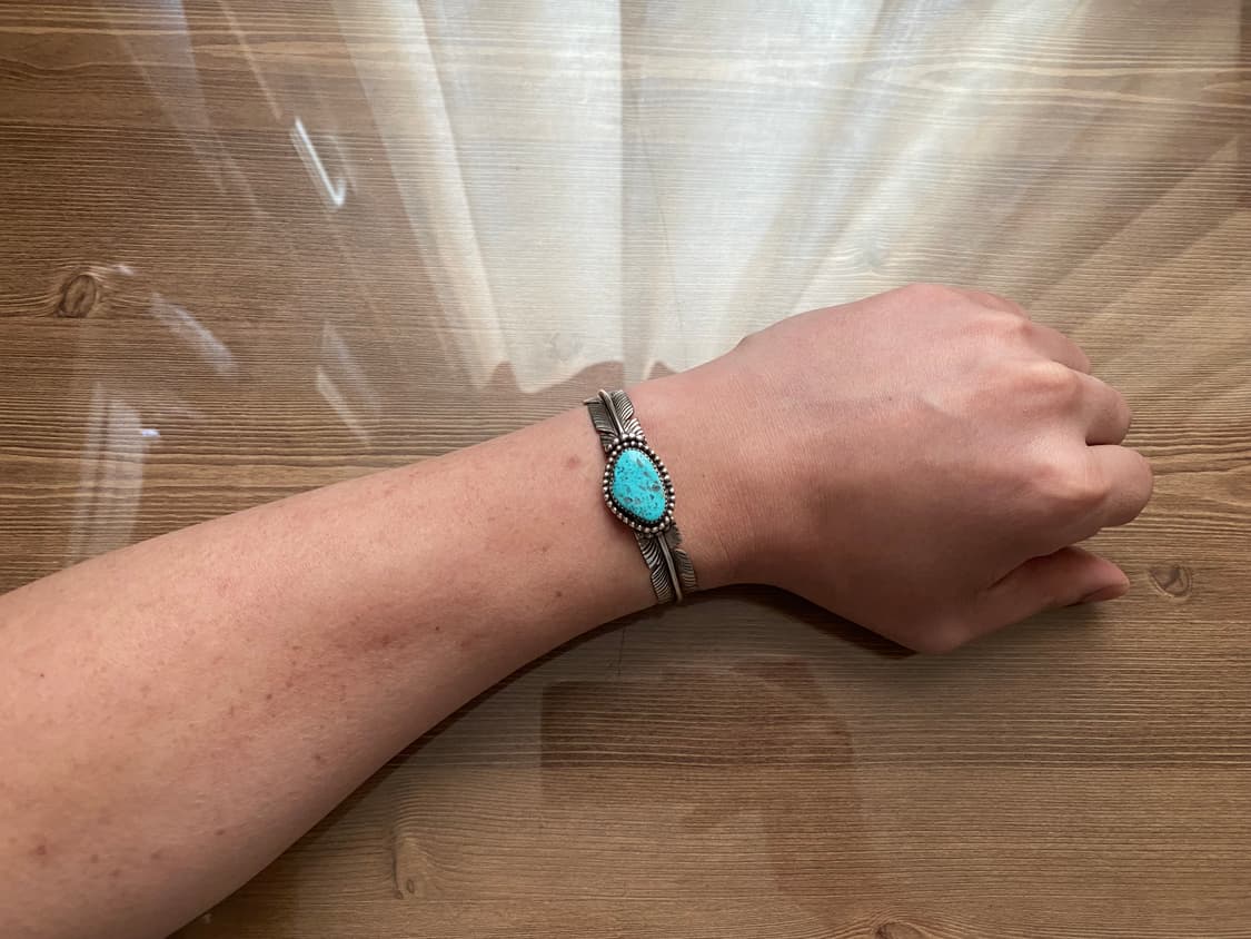 마이크 토마스 주니어의 인디언주얼리 나바호 뱅글 은 팔찌 판매합니다. 상품이미지10