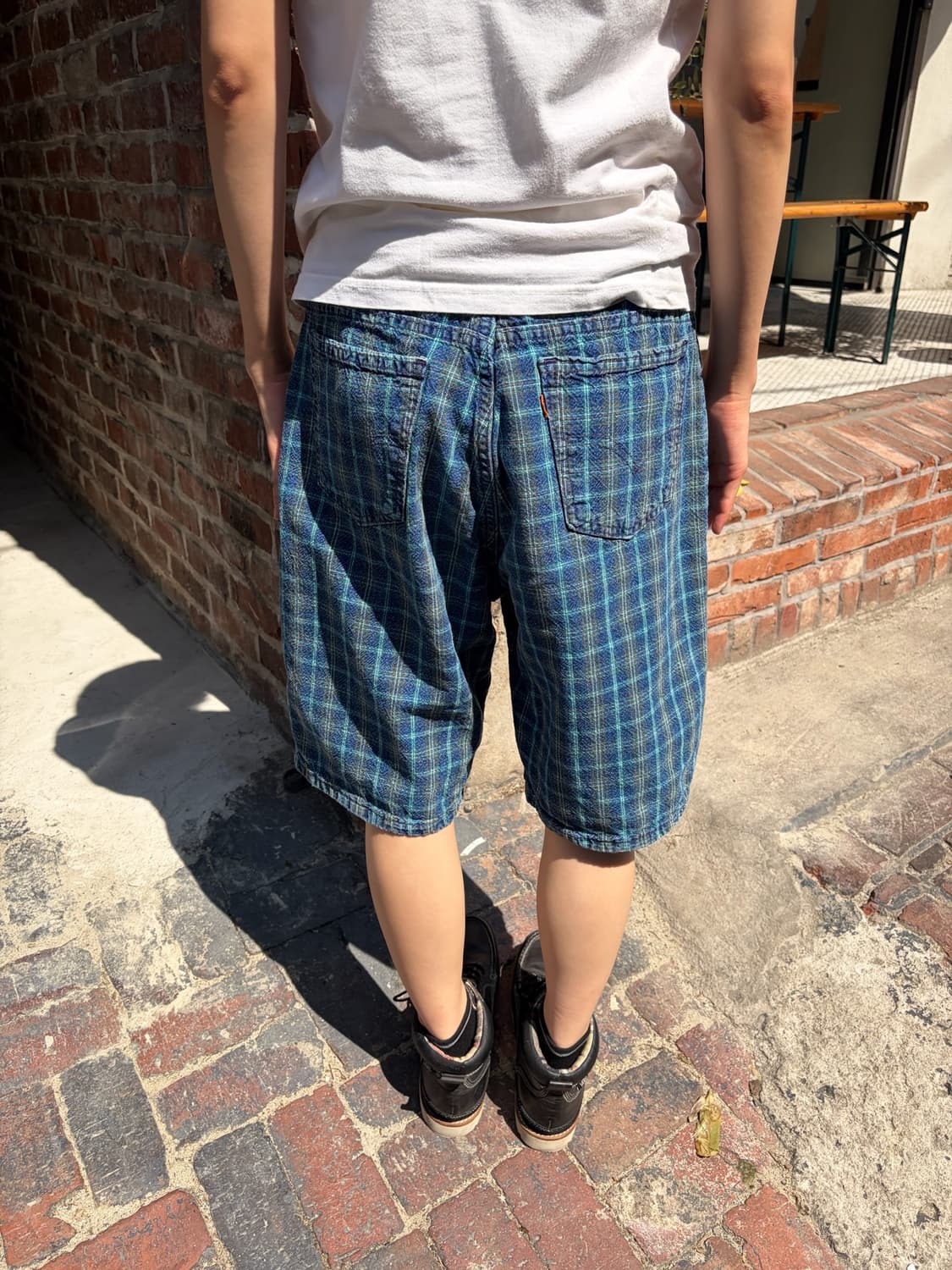 32) Levi’s 인디고 체크 와이드 데님 쇼츠 상품이미지5