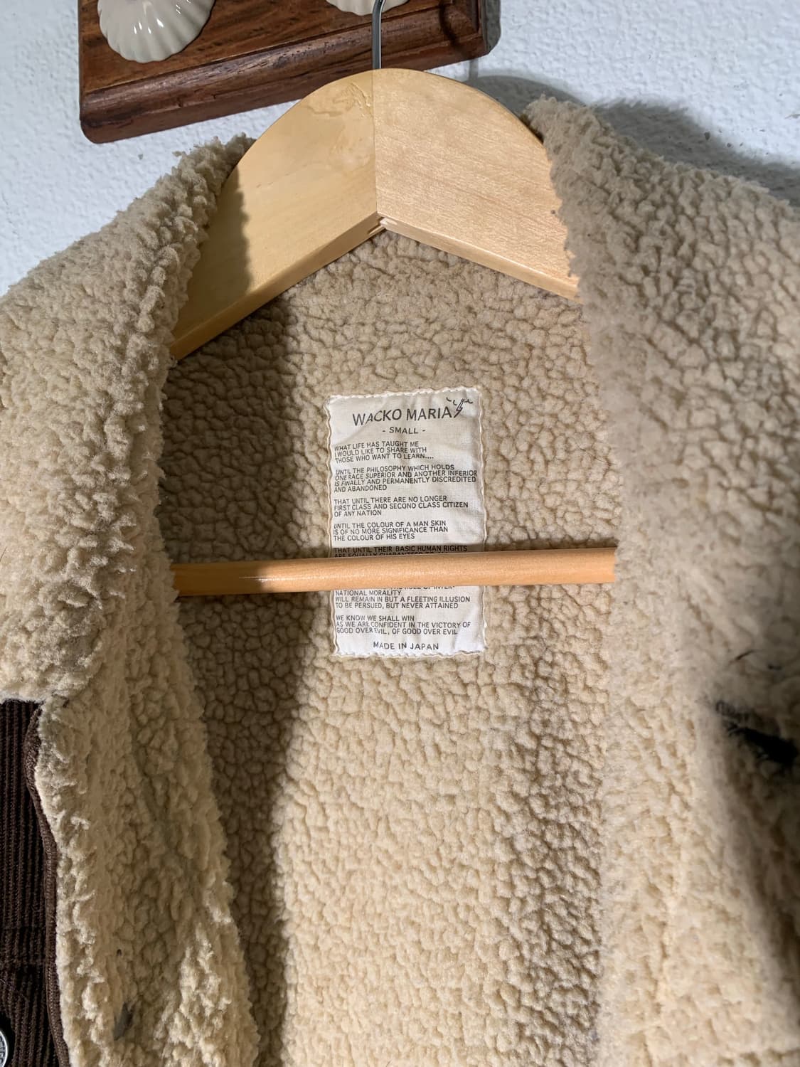 와코마리아 체인스티치 코듀로이 보아 자켓 상품이미지6