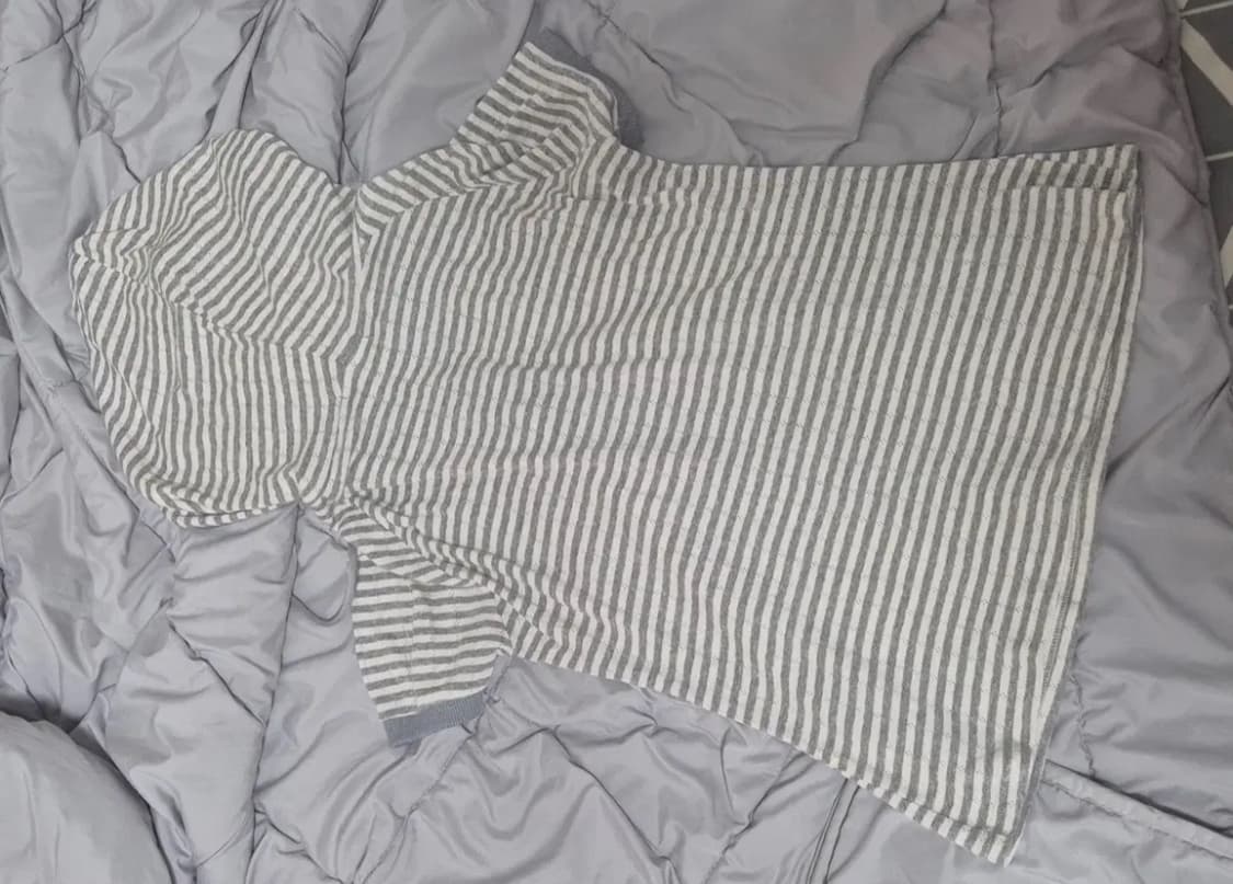 허그유어스킨 스트라이프 후드 반팔티셔츠 상품이미지2