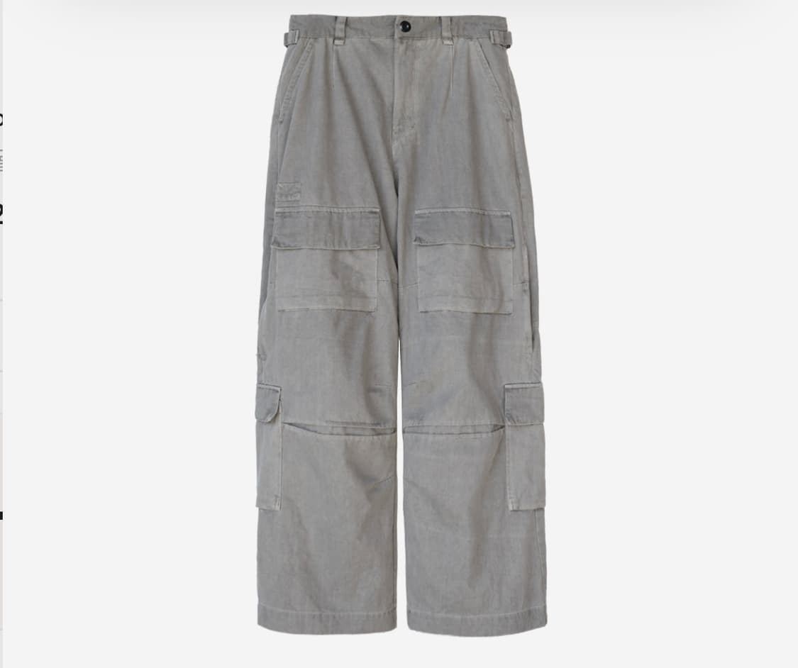 폴리테루x노매뉴얼 다이드카고 팬츠 라이트 그레이 상품이미지1