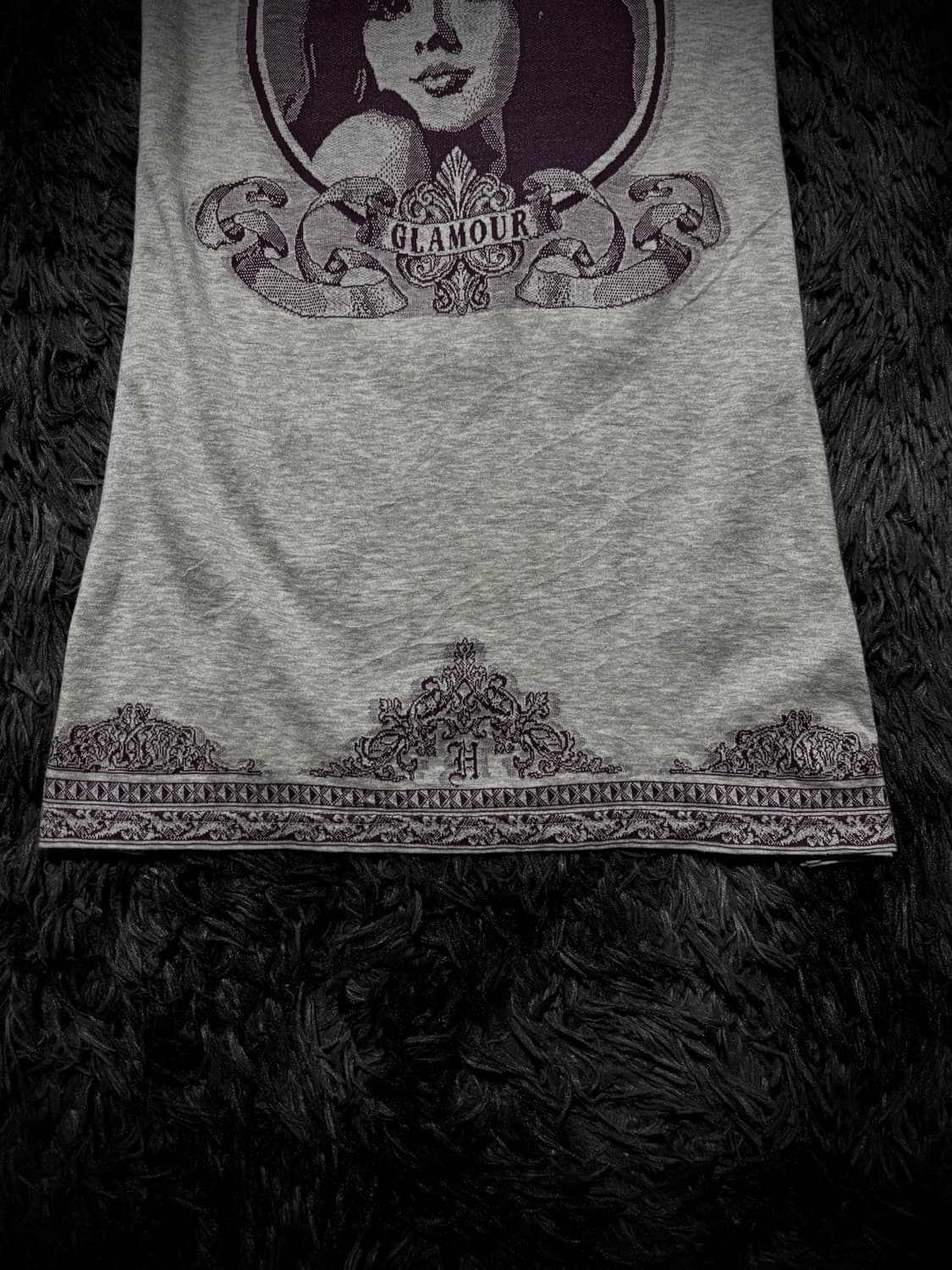 Hysteric Glamour 걸프린팅 오너먼트 그레이 반팔 티셔츠 상품이미지4