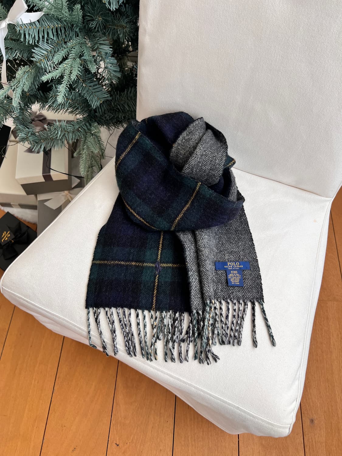 폴로 랄프로렌 체크/헤링본 머플러 상품이미지2