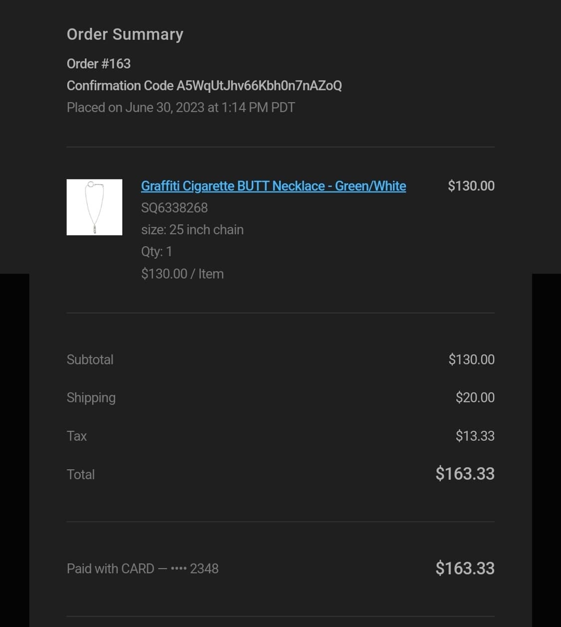 Jetpack hom(m)e cigarette necklace 상품이미지2