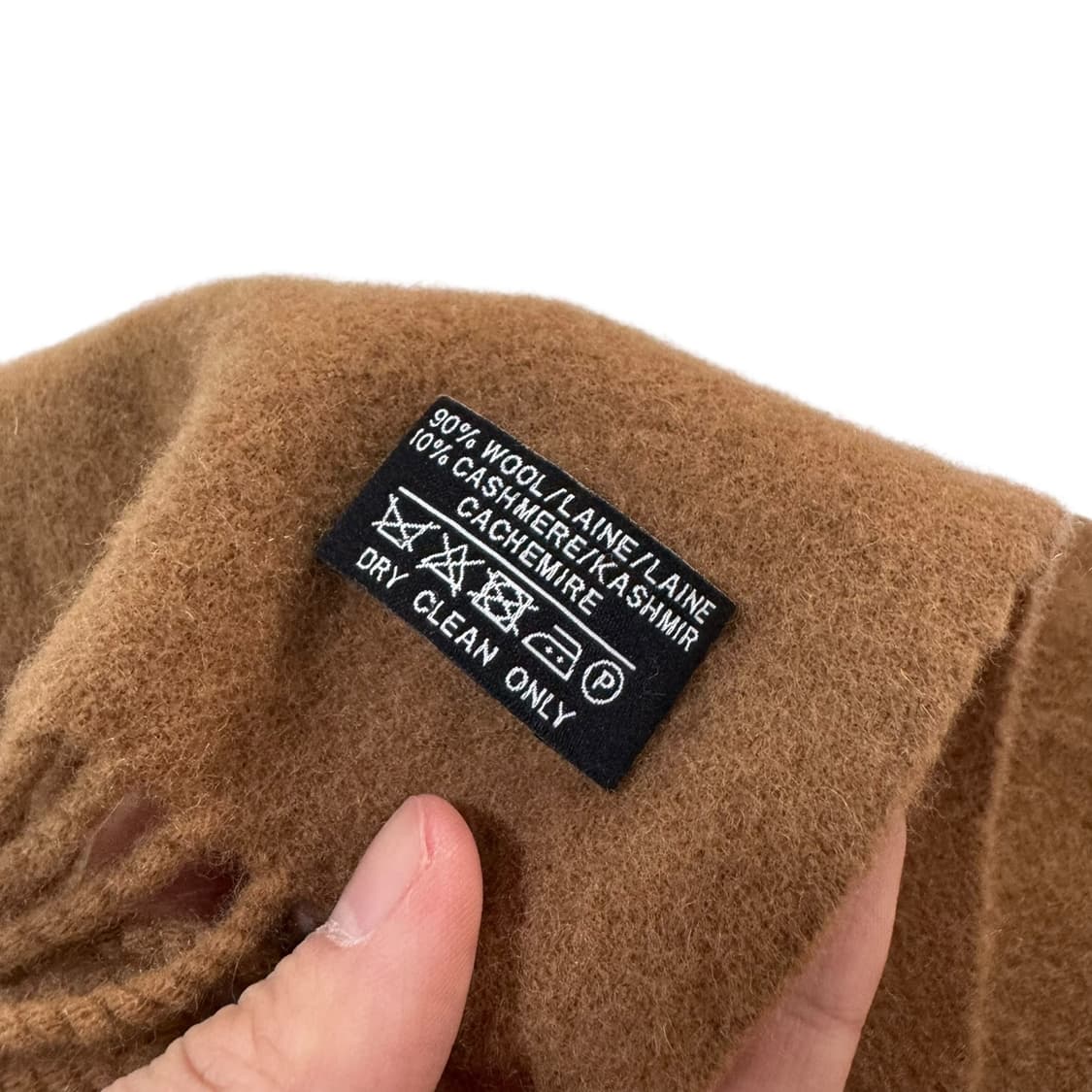 정품 입생로랑 캐시미어 카멜 머플러 상품이미지4