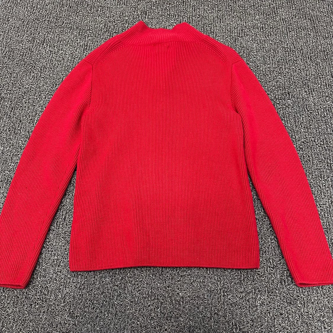 INTERMEZOO 인터메조 골지 니트 집업 레드 100(L) 상품이미지5