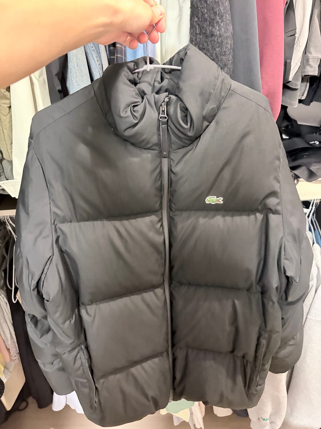 [95-100] 라코스테 남성 패딩 블랙 상품이미지1