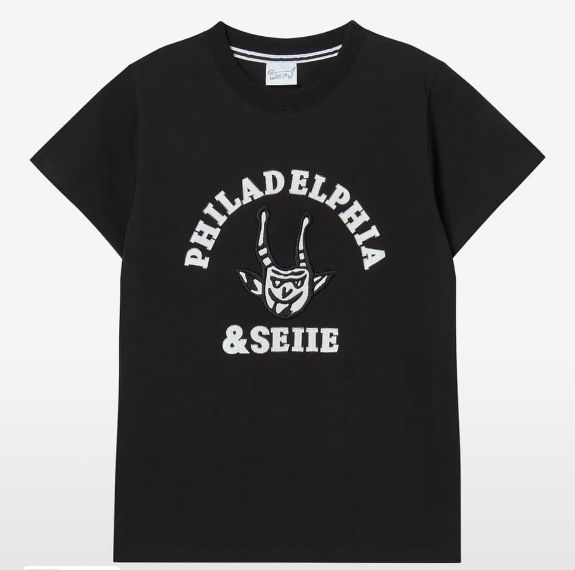 세이에 악마 슬림핏 아플리케 티 Black 상품이미지1