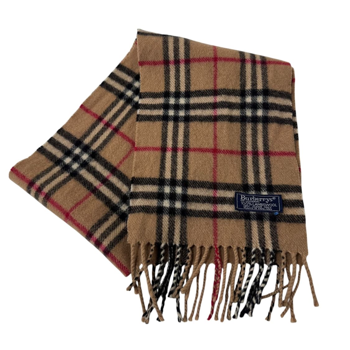 정품 버버리 노바체크 카멜 렘스울 머플러 상품이미지1