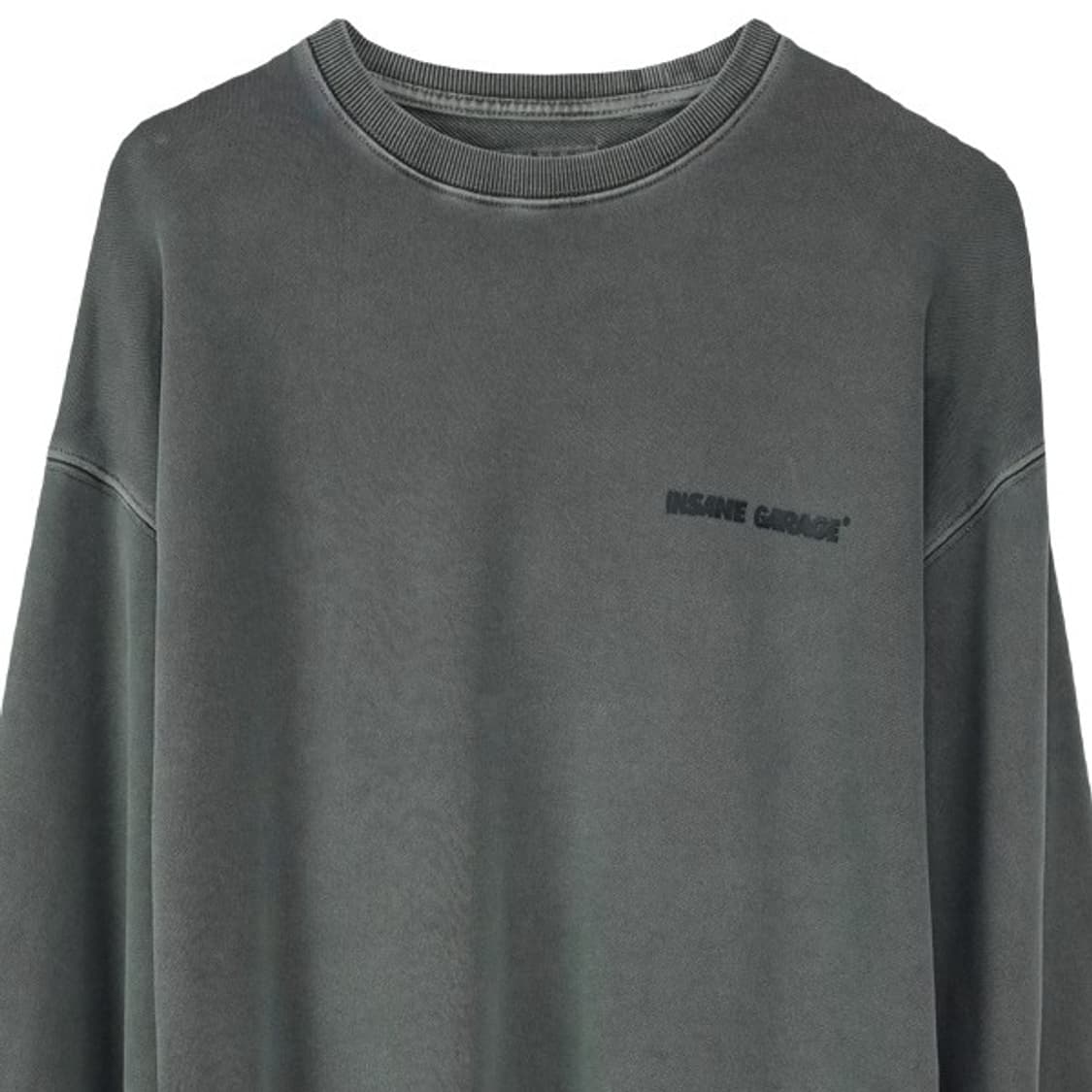 [인세인개러지] 플레임 프린팅 오버핏 피그먼트 맨투맨 챠콜 M19150 상품이미지4
