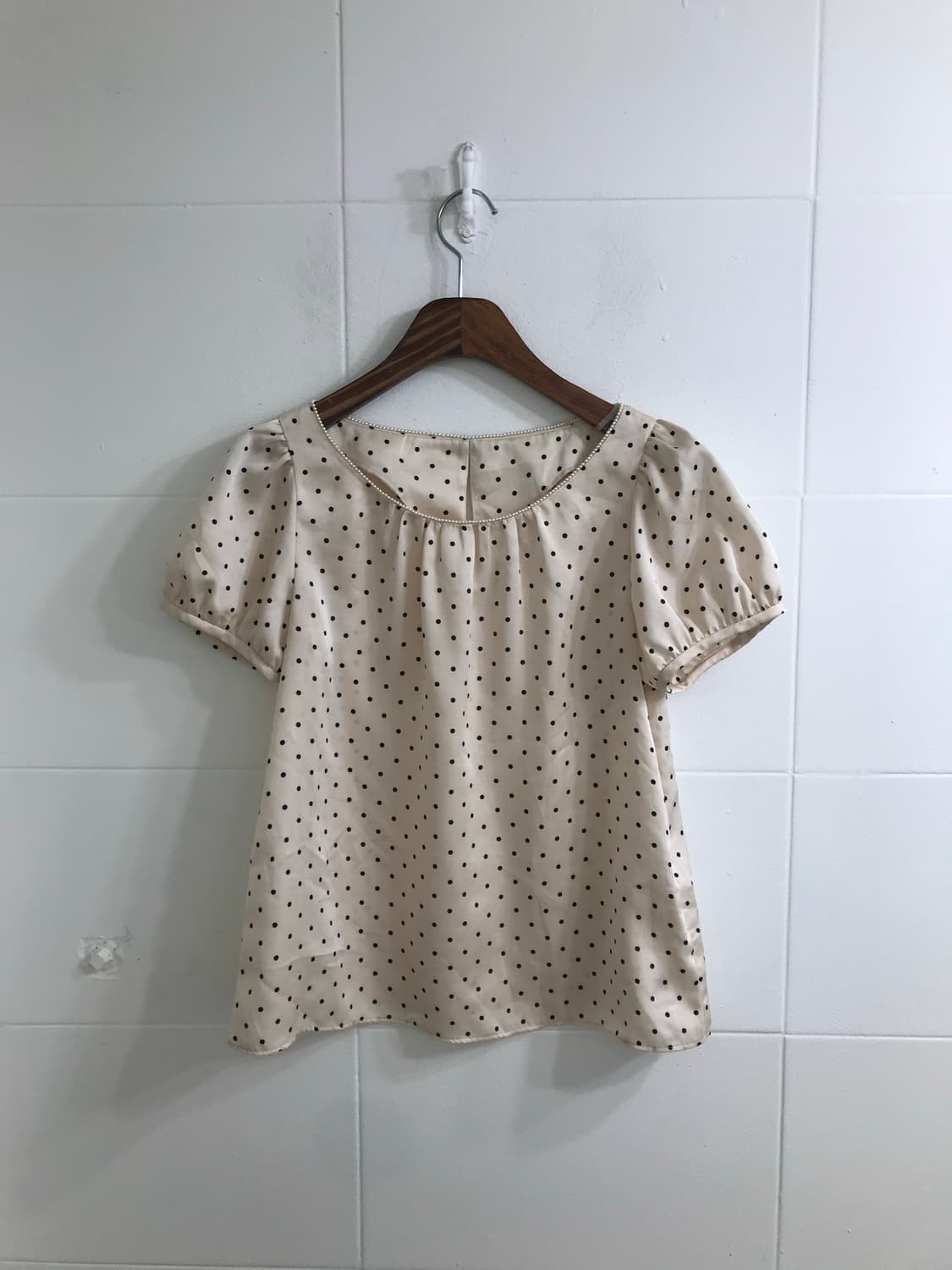 리즈리사 베이지 니혼진 도트 체크 모리걸  상품이미지5