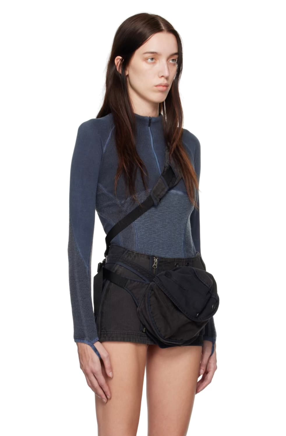 Hyein Seo 혜인서 하프집업 레글런 탑 애쉬블루 반집업롱슬리브그레이 상품이미지2