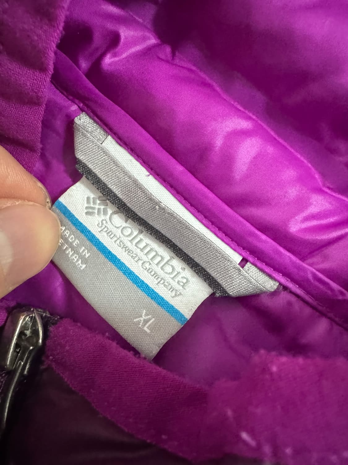 컬럼비아 덕 다운 퍼플 경량 패딩 자켓 M 남녀공용 상품이미지3