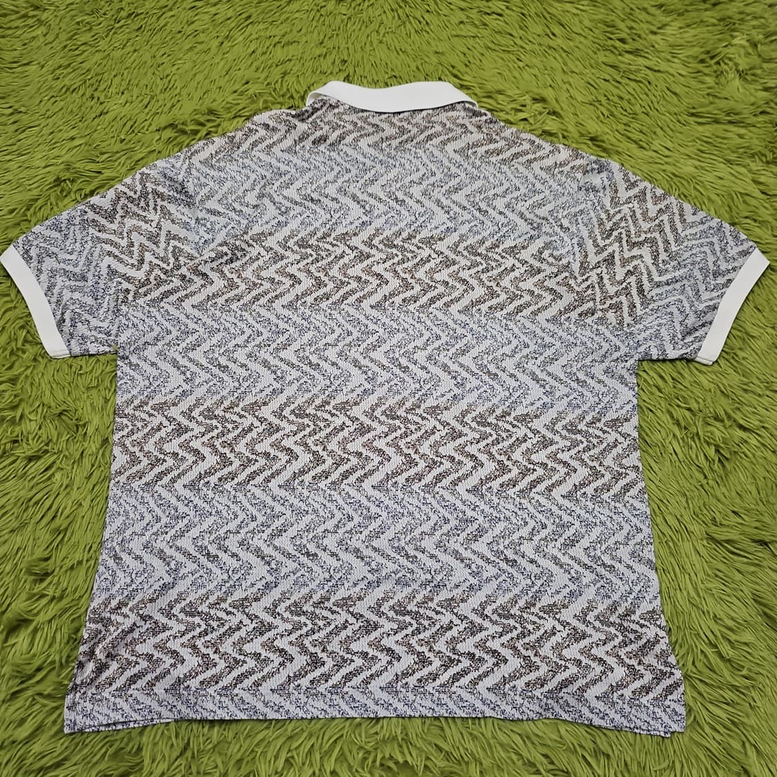 블랙앤화이트 패턴 반팔 카라티 L(XL추천) 상품이미지9