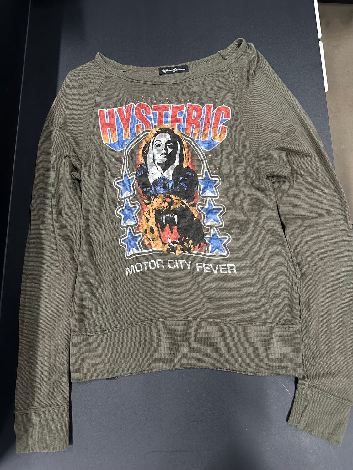 히스테릭글래머 히스걸 모터시티 와플 원숄더  긴팔 슬리브 상품이미지4