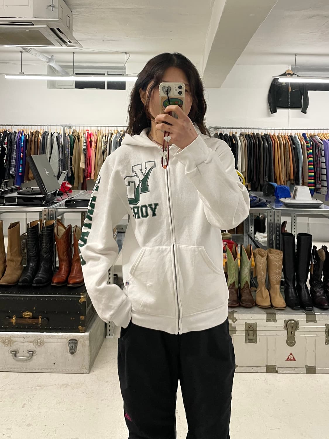 00s RUSSELL ATHLETIC college hood zip-up 상품이미지8