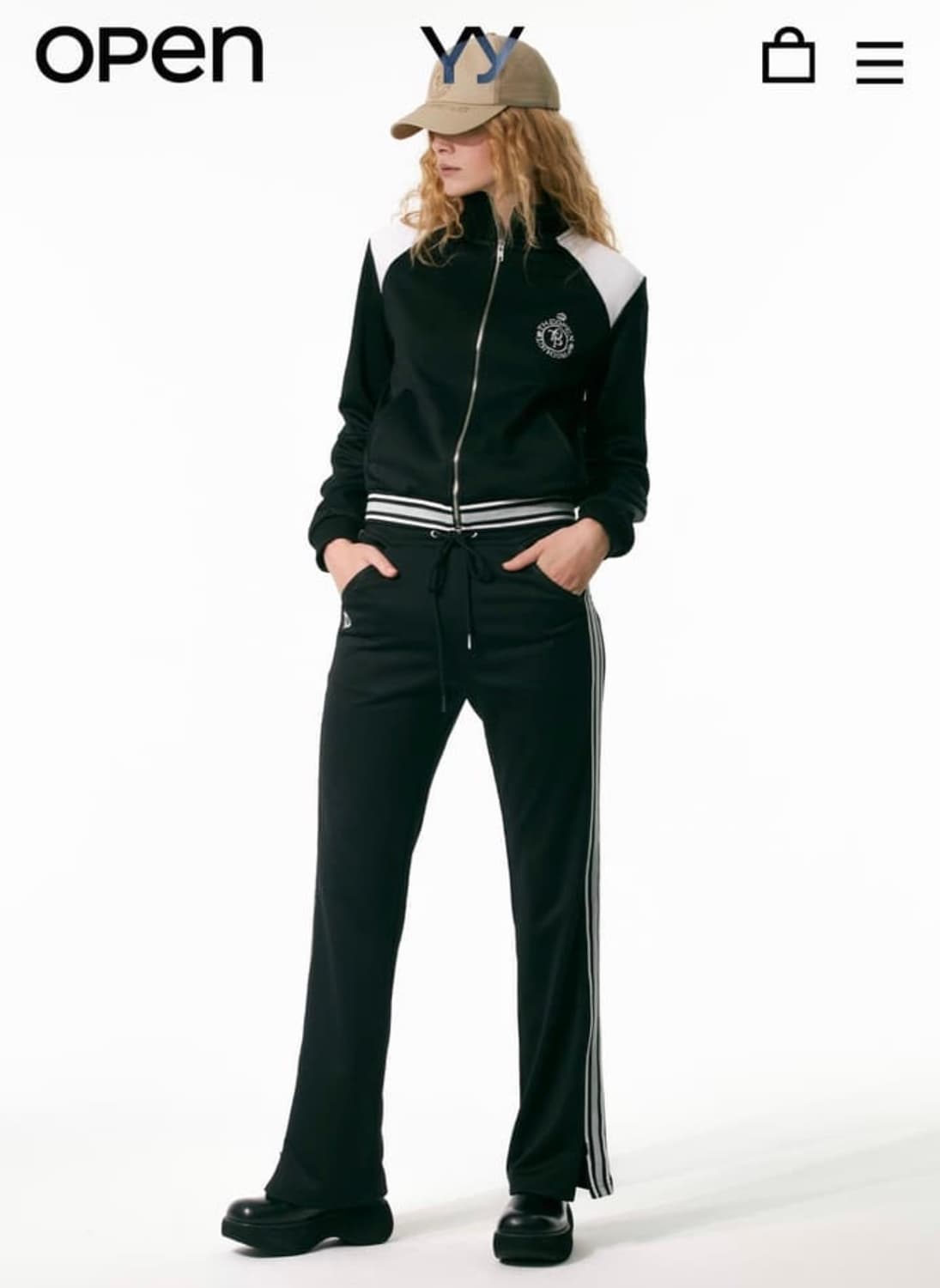 더오픈프로덕트 테이프드 저지 트랙팬츠 바지 블랙 1 상품이미지5