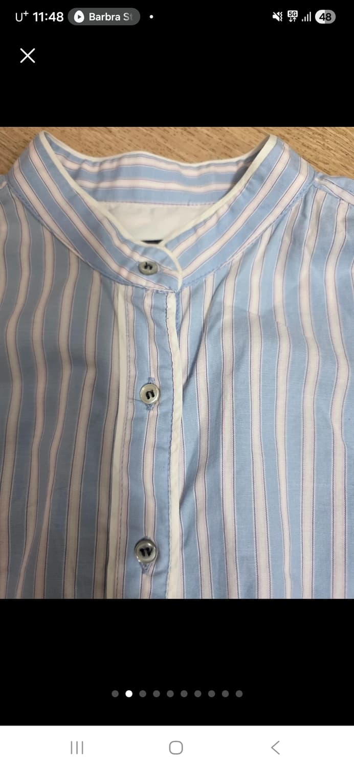 자라 여성 헨리넥 스트라이프 셔츠 S 상품이미지2