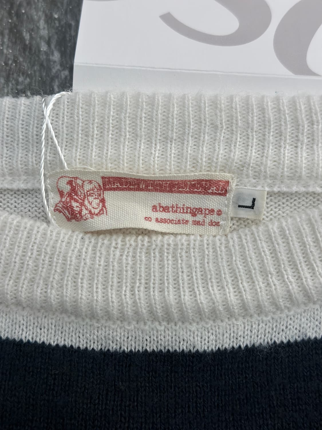 베이프 스트라이프 미니사루 7부 니트  상품이미지9