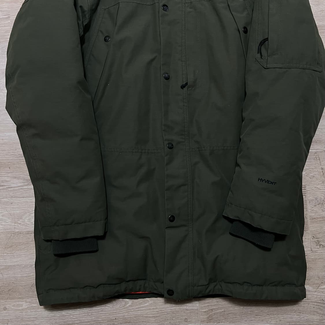 노스페이스 하이벤트 구스다운 퍼후드 파카 롱패딩 점퍼 [카키] M/95 상품이미지3