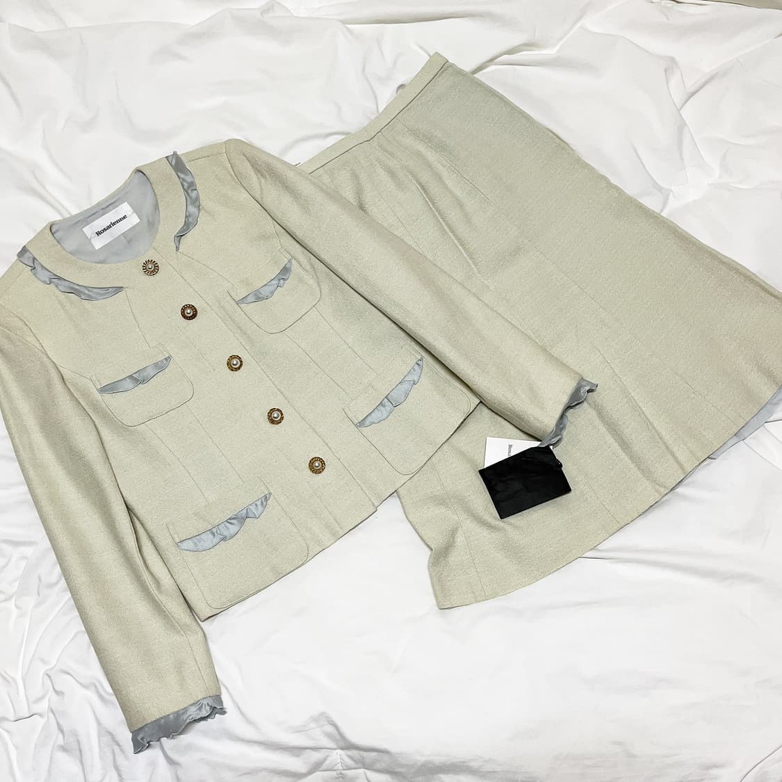 빈티지 ) 베이비블루 레이스 셋업 상품이미지1