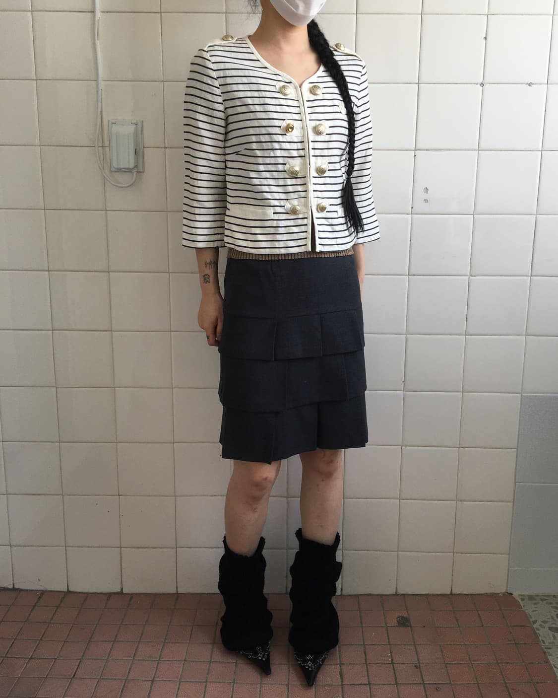 Stripe pattern double button jacket 상품이미지8