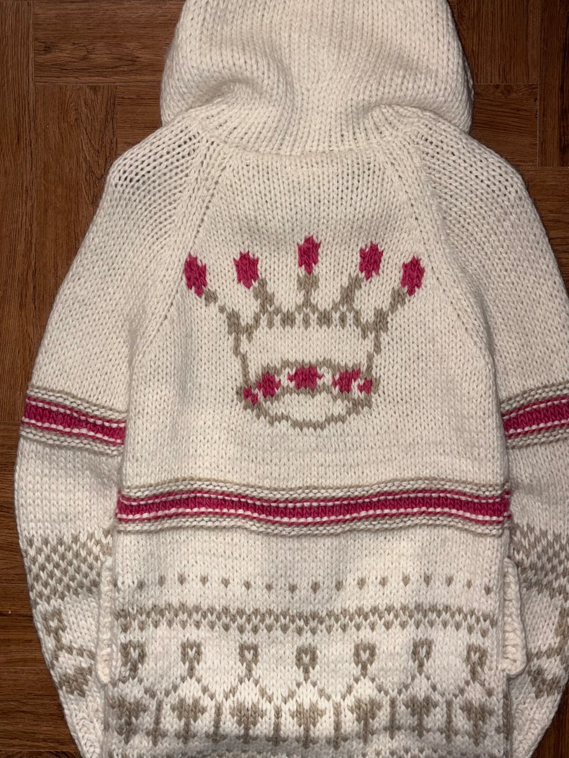 빈티지 노르딕 핑크 니트집업 상품이미지8