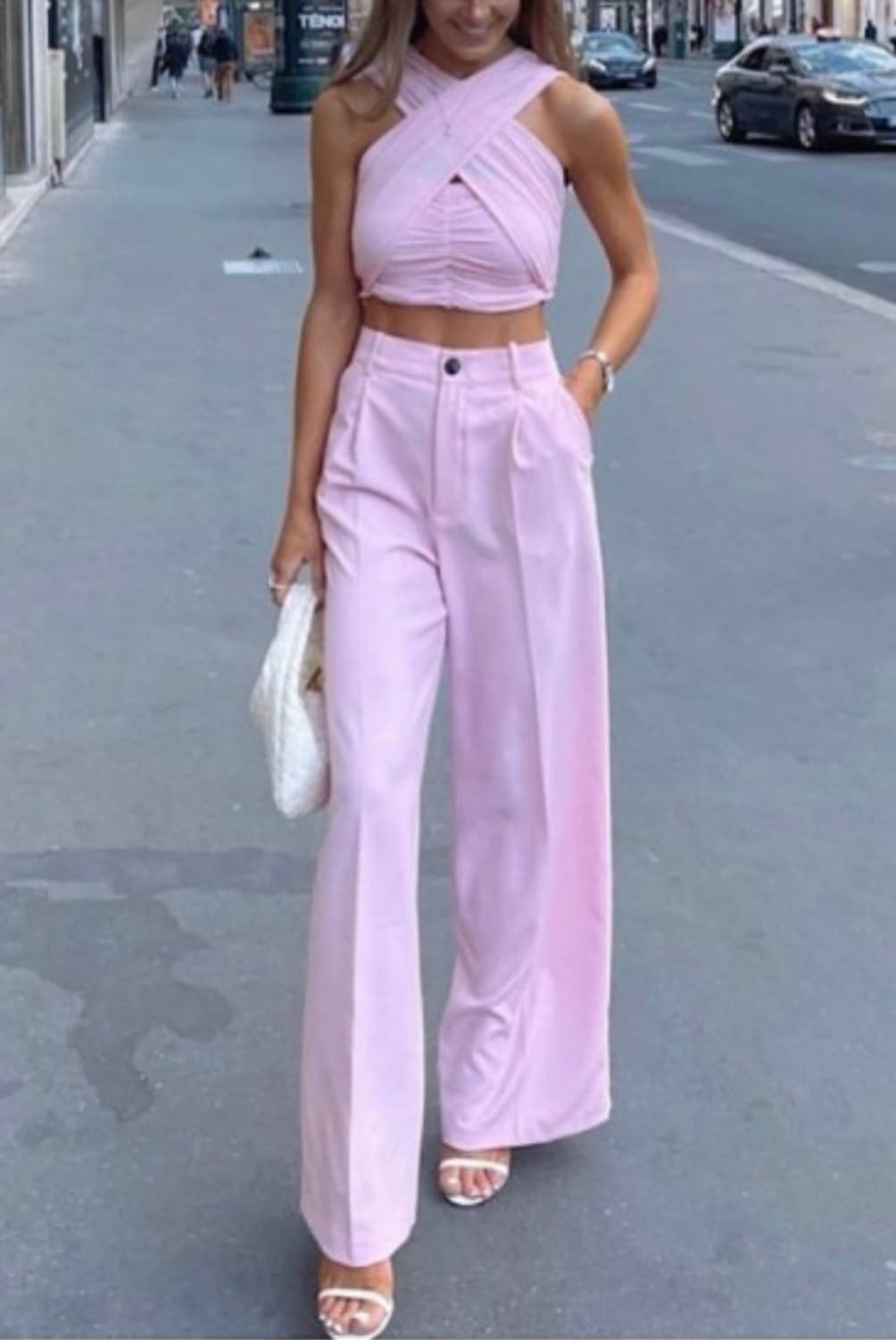 자라 멀티포지션 드레이프 니트 탑 로즈 핑크 상품이미지3