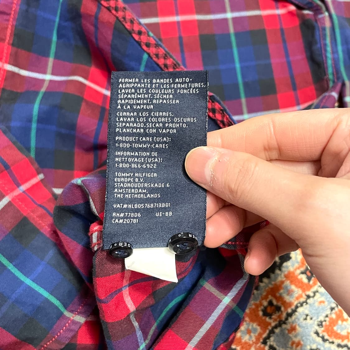 타미힐피거 레드 타탄체크 셔츠 남방 남성XS 상품이미지6