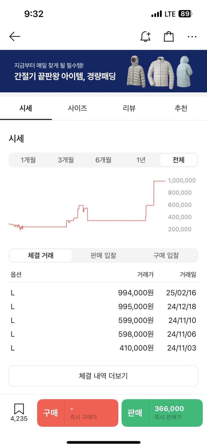 노스페이스 화이트라벨 지구눕시 L  상품이미지5